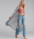 Spring Floral Long Sleeve Duster