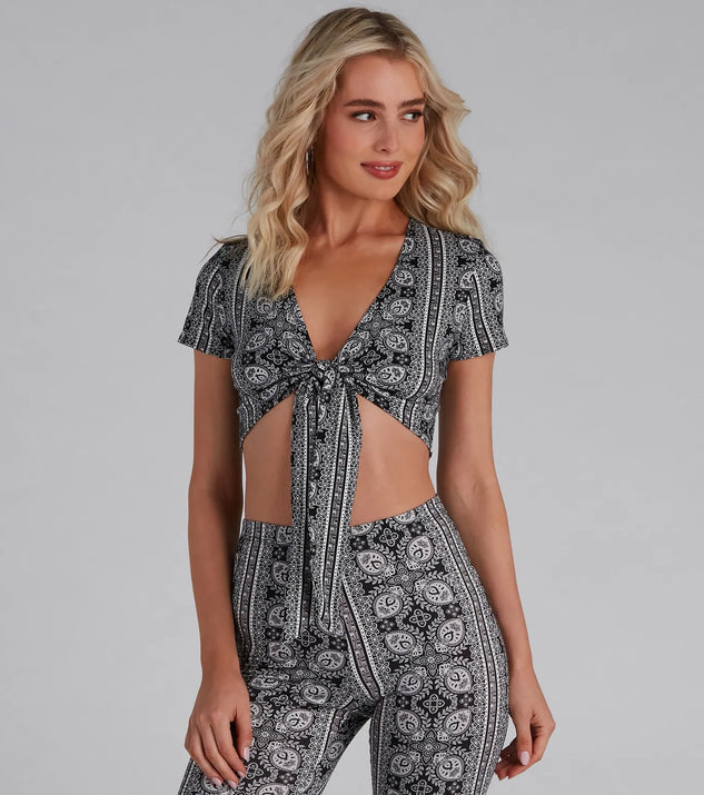 Boho Bae Tie-Front Crop Top