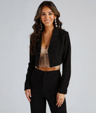 Major Boss Babe Cropped Crepe Blazer