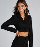 Major Boss Babe Cropped Crepe Blazer