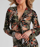 Island Tides Tropical Tie-Front Top