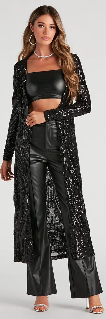 Dazzling Affair Sequin Mesh Duster