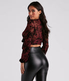 Floral Summit Tie-Front Crop Top