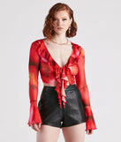 Summer Vibes Ruffled Tie-Front Top