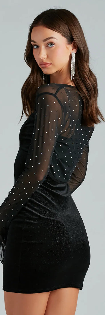 Party Girl Glam Rhinestone Mesh Bolero