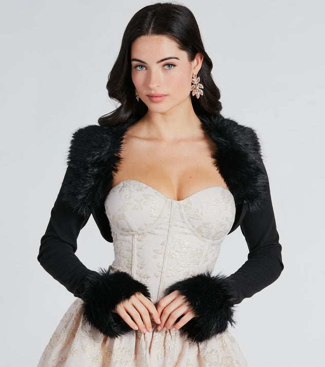 高評価！ Exclusive Windsor | Bolero Sleeve Long Fur Faux Chic ボレロ
