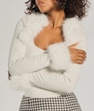 Celebrate in style with this stunning ivory going-out outfit essential, the Exclusive Chic Faux Fur Long Sleeve Bolero, featuring the latest statement-making details and a glamorous design perfect for any festive 2025 event.