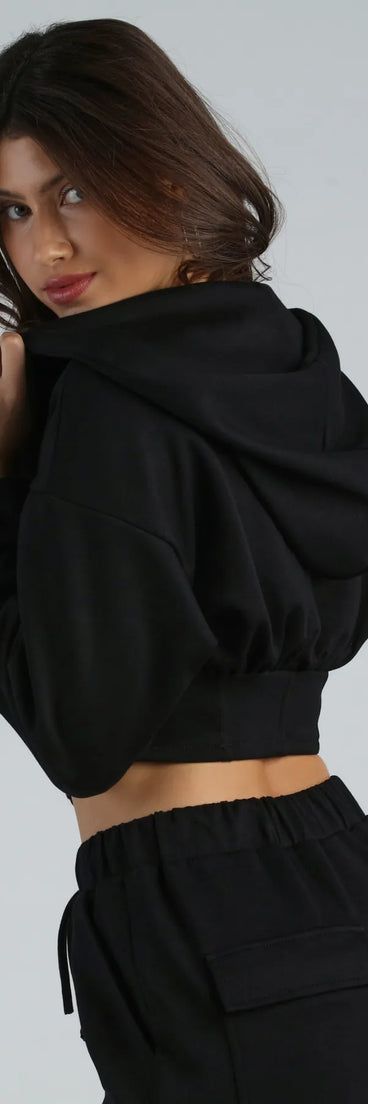 Looking Sweet Corset Crop Hoodie