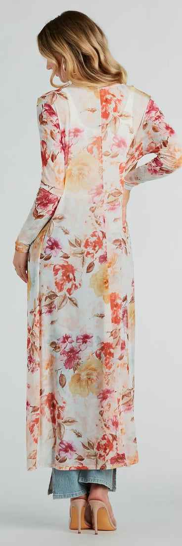 Brighten My Day Floral Mesh Duster