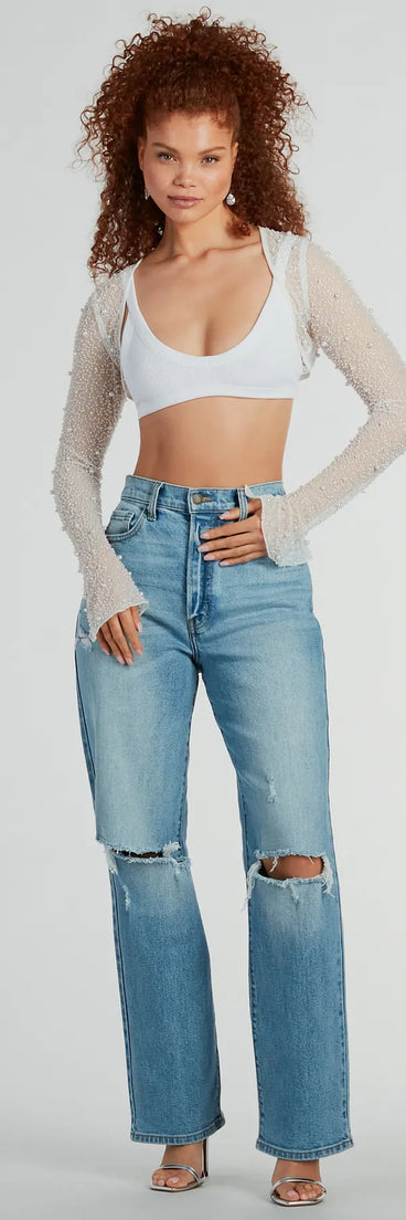 Abundant Luxury Faux Pearl Bead Bolero