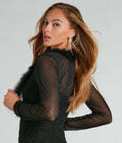 Feeling Fab Marabou Feather-Trim Mesh Bolero