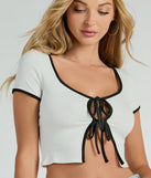 
Upgrade your style game for 2025 with the Here To Stay Short Sleeve Tie Front Crop Top in white, perfect for any fashion-forward wardrobe.