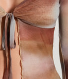 Dreamy Watercolor Mesh Tie-Front Top