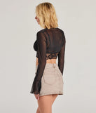 Wrap up in style with the Signature Chic Ruffled Long Sleeve Mesh Bolero, a cozy black sweater for women designed for night-out looks, everyday outfits, or as a chic layering piece for the colder months.