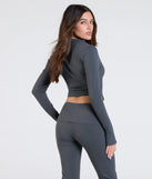 Serve effortless style and scroll-stopping energy in the At Your Leisure Zip-Up Crop Jacket, part of a gray matching clothing set that does the work for you with bold, polished vibes from top to bottom.