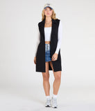 City Sleek Tie-Waist Longline Ponte Vest