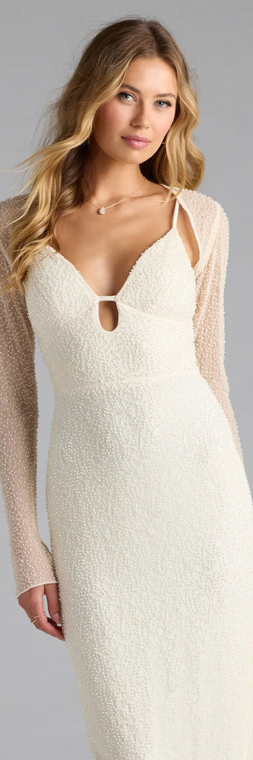 Get inspired with the Luxe Layer Beaded Sheer Mesh Bolero, a feed-worthy beige piece that’s part of Windsor's updated and curated women’s clothing edit packed with must-have fall outfit ideas.