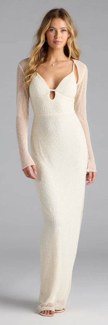 Luxe Layer Beaded Sheer Mesh Bolero