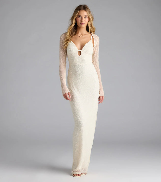 Luxe Layer Beaded Sheer Mesh Bolero | Windsor