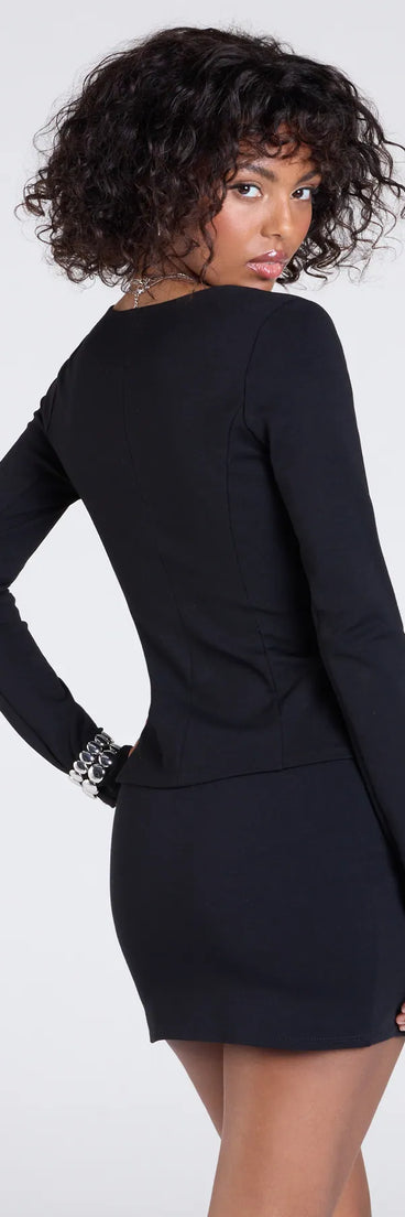 Polished Icon Square Neck Ponte Blazer