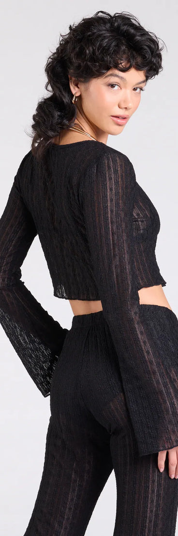 From bold to effortless, the Bohemian Chic Sheer Lace Tie-Front Top lets you define your vibe with black tops that speak your style.