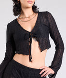 From bold to effortless, the Bohemian Chic Sheer Lace Tie-Front Top lets you define your vibe with black tops that speak your style.