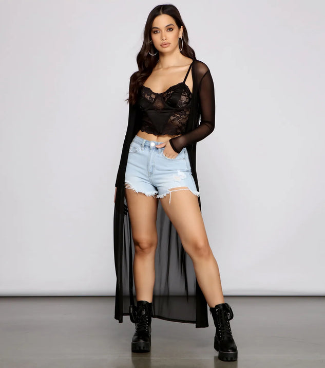 Long Mesh Duster