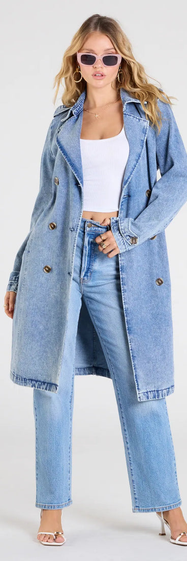 In The Stylish Trench Denim Coat