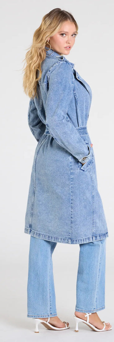 In The Stylish Trench Denim Coat