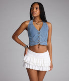 She Means Denim Halter Vest