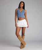 She Means Denim Halter Vest