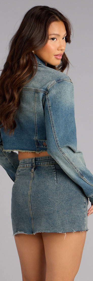 Instant Attitude Studded Cropped Denim Jacket