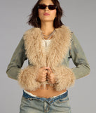 Scene Stealer Faux Fur Crop Denim Jacket