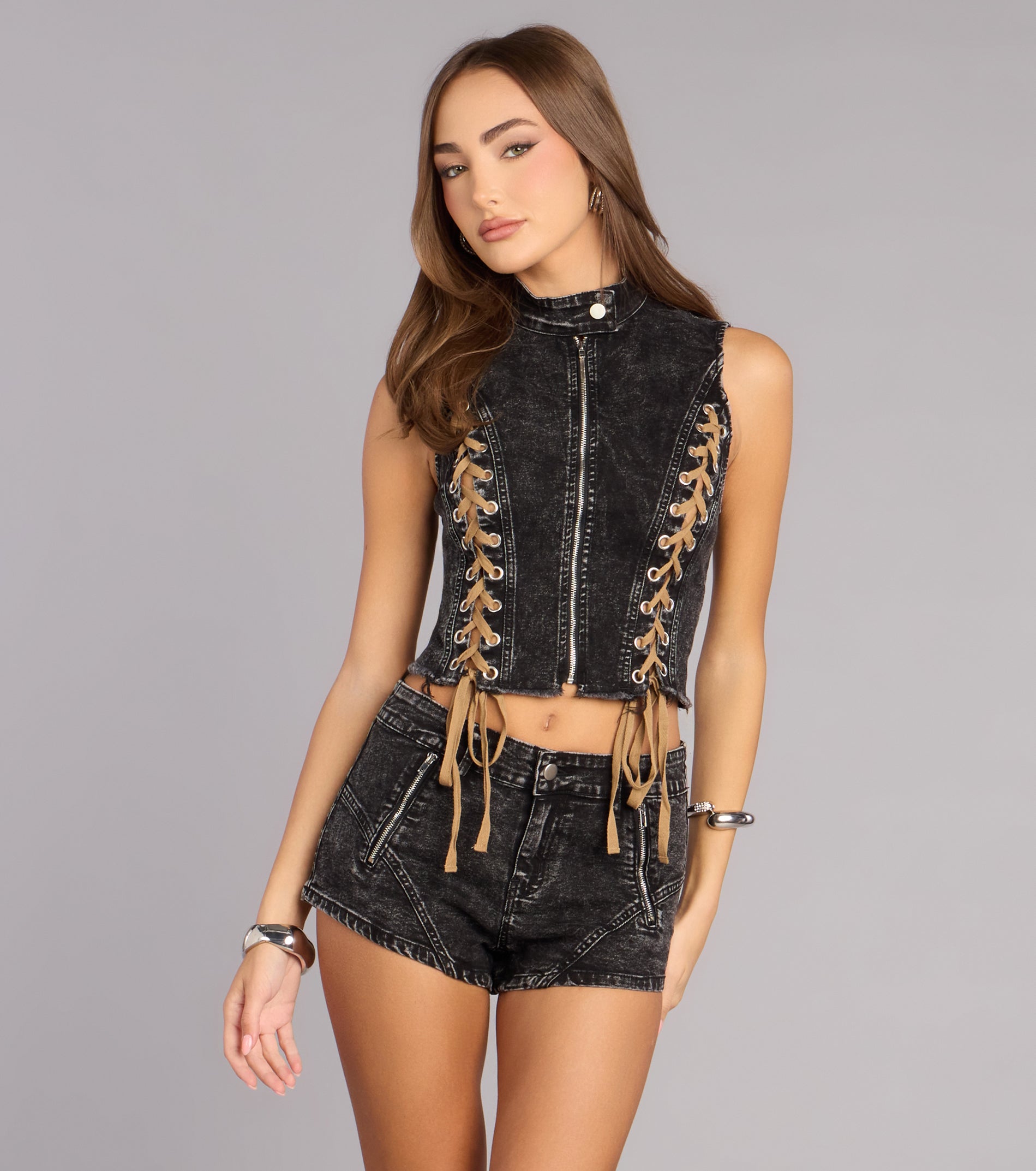 Desert Nights Lace-Up Moto Vest | Windsor