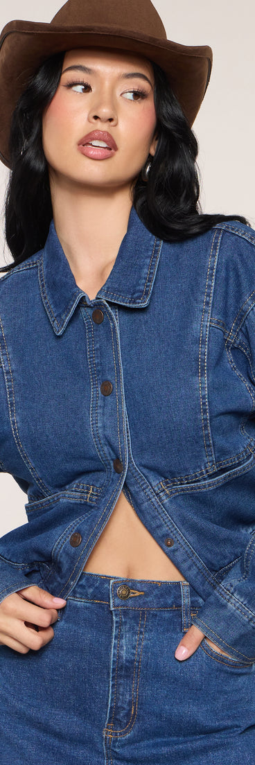 Cool Girl Attitude Denim Trucker Jacket