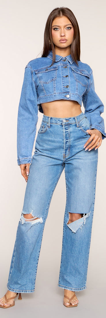 All Buttoned Up Denim Crop Jacket