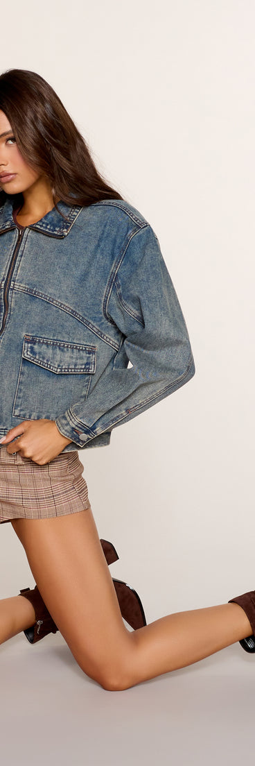 Fall Forecast Denim Trucker Jacket