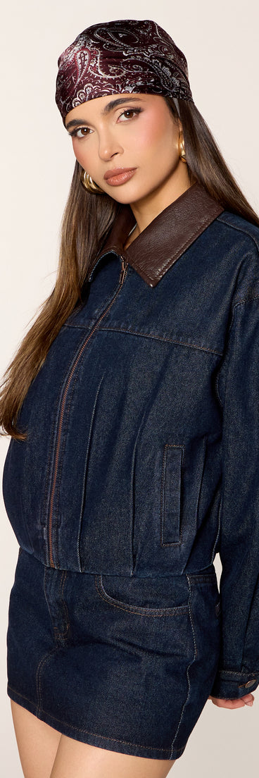 Falling Into Autumn Bubble Denim Jacket