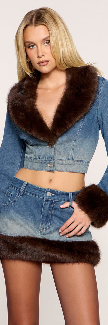 Chalet Mood Faux Fur Denim Jacket