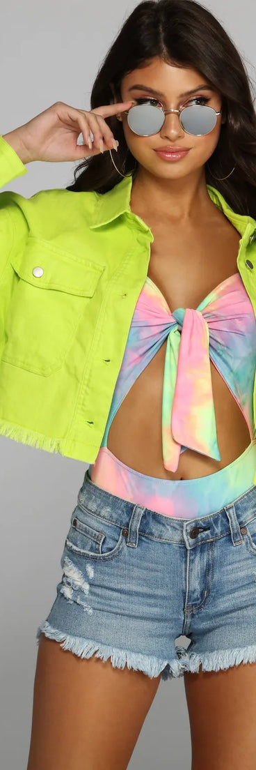 Fringe Appeal Cropped Denim Jacket