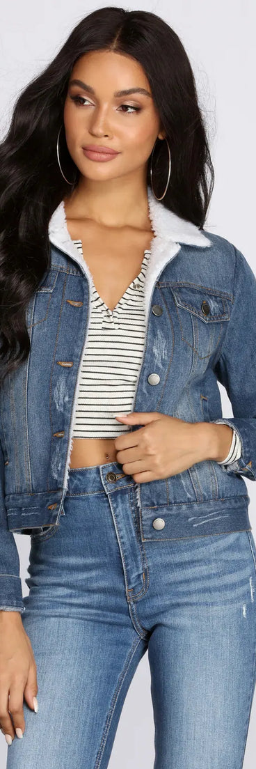 Fleece On Fleek Denim Jacket