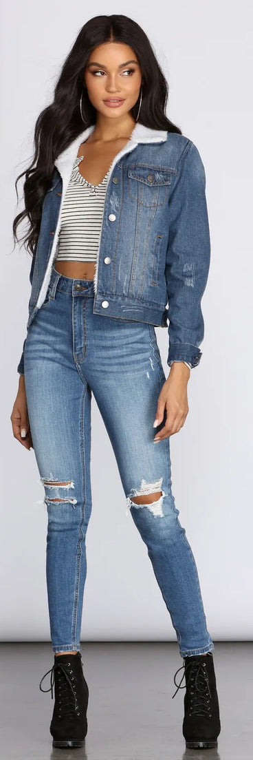Fleece On Fleek Denim Jacket