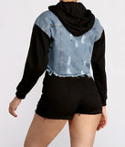 On The Road Denim Cropped Hoodie