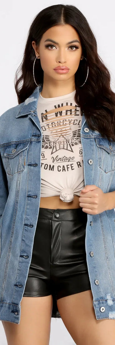 Total Babe Status Long Denim Jacket