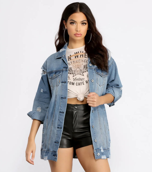 Total Babe Status Long Denim Jacket