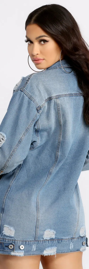 Total Babe Status Long Denim Jacket