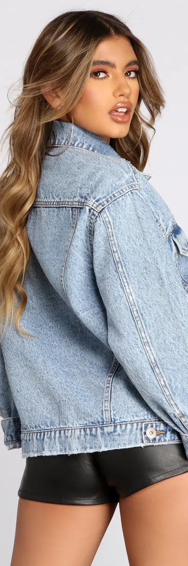Squad Goals Over-Sized Denim Jacket