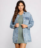 So Chic Long Denim Jacket