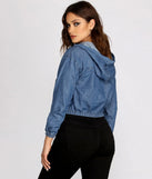 Hooded Denim Bomber Jacket