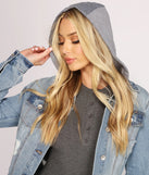 Cute And Casual Hooded Denim Jacket
